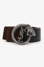 Saint Laurent Black/Brown Leather/Suede Belt Size 85 (As Is)