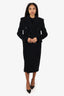 Saint Laurent Black Wool Double Breasted Coat Size 40