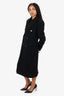 Saint Laurent Black Wool Double Breasted Coat Size 40