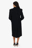 Saint Laurent Black Wool Double Breasted Coat Size 40