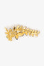 Christian Dior Vintage Gold Tone Crystal Embellished Foliate Brooch