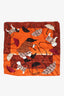 Burberry Orange Silk Bog Print Mini Scarf With Tag