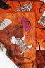 Burberry Orange Silk Bog Print Mini Scarf With Tag