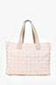Pre-Loved Chanel™ 2004-5 Pink Canvas Travel Ligne CC Logo Tote