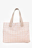 Pre-Loved Chanel™ 2004-5 Pink Canvas Travel Ligne CC Logo Tote