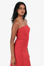 Pianoforte di Max Mara Red Corset Waisted Tube Maxi Dress Size 40 IT
