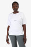Saint Laurent White Logo Printed T-Shirt Size L