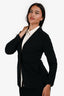 Max Mara Black Wool Light Weight Single Button Blazer Size 2 US