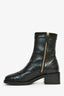 Pre-Loved Chanel™ 2022 Black Calfskin Leather Moto Boots Size 36.5C