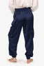 Superdown Navy Satin Cargo Pants Size M