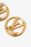 Louis Vuitton Gold Tone 'LV' Hoop Earrings