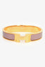 Hermès Mauve Enamel/Gold Toned Clic H Bracelet
