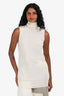 Celine Vintage Cream Cashmere Turtle Neck Sleeveless Top Size S