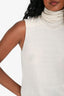 Celine Vintage Cream Cashmere Turtle Neck Sleeveless Top Size S