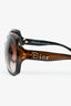 Christian Dior 2000s Brown Oversized Silver Logo Sunglasses