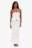 LEAU White 'Reverie' Ruffle Tube Top + Maxi Skirt Set Size S