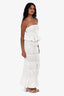 LEAU White 'Reverie' Ruffle Tube Top + Maxi Skirt Set Size S