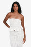 LEAU White 'Reverie' Ruffle Tube Top + Maxi Skirt Set Size S