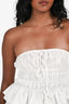 LEAU White 'Reverie' Ruffle Tube Top + Maxi Skirt Set Size S