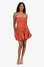 Shona Joy Orange Ruched Mini Dress Size 4