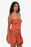 Shona Joy Orange Ruched Mini Dress Size 4