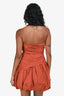 Shona Joy Orange Ruched Mini Dress Size 4