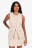 Meshki Beige 'Camilla' Tweed Vest + Mini Skirt Set Size S