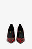 Saint Laurent Red/Black Patent Leather Leopard Print Pointed Toe Heels Size 36