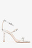 Sophia Webster Silver Metallic Crystal Embellished Heels Size 36.5