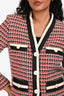 Maje Red/Black/White Tweed 4 Pocket Jacket Size 36