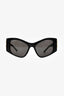Balenciaga Black Acrylic Rectangular Cat Eye Sunglasses