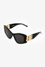 Balenciaga Black Acrylic Rectangular Cat Eye Sunglasses