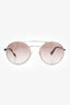 Prada Silver Metal Round Framed Sunglasses