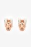 Hermès Rose Gold Tone/White Metal/Enamel Pop H Mini Earrings