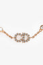 Christian Dior Gold Tone Metal CD Crystal/Faux Pearl Bracelet