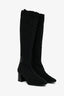 Hermès Black Fontaine 60 Knee High Boots Size 37.5