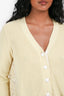 Sacai Luck Yellow/White Ribbed Knit Lace Back Cardigan Size 2