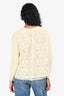 Sacai Luck Yellow/White Ribbed Knit Lace Back Cardigan Size 2