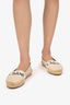 Chloe Cream Leather/Canvas 'Chloe' Espadrilles Size 41