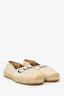 Chloe Cream Leather/Canvas 'Chloe' Espadrilles Size 41