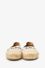 Chloe Cream Leather/Canvas 'Chloe' Espadrilles Size 41