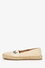 Chloe Cream Leather/Canvas 'Chloe' Espadrilles Size 41