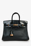 Hermès 2018 Black Leather Crocodile Niloticus Touch Birkin 25