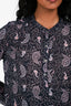 Isabel Marant Etoile Navy/Pink Patterned Sheer Blouse Size 34