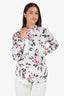 Equipment White Silk Floral Blouse Size M