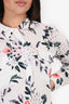 Equipment White Silk Floral Blouse Size M