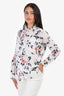 Equipment White Silk Floral Blouse Size M