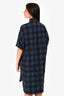 R13 Navy/Black Check Cotton Boxy Shirt Dress Size S