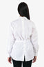Prada 2018 White Cotton Double Sided Belted Button Down Size 36