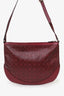 Gucci Burgundy Calfskin Horsebit Embossed Crossbody